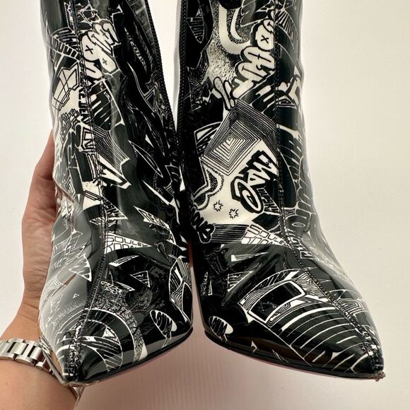 Christian Louboutin So Kate 100 Booty Patent Nicograf Graffiti Booties EU 38 US8 - Picture 11 of 12